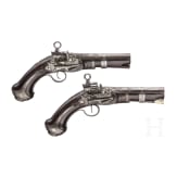 A pair of chiselled Eibar luxury-miquelet-pistols, circa 1760