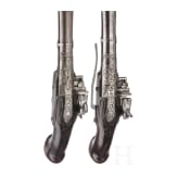 A pair of chiselled Eibar luxury-miquelet-pistols, circa 1760