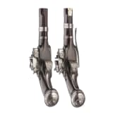 A pair of chiselled Eibar luxury-miquelet-pistols, circa 1760