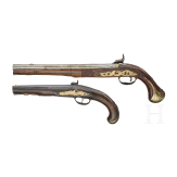 A percussion pistol by Kuchenreuter, circa 1780, and a percussion pistol as a collector's item made using old parts