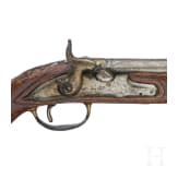 A percussion pistol by Kuchenreuter, circa 1780, and a percussion pistol as a collector's item made using old parts