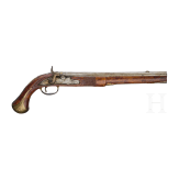 A percussion pistol by Kuchenreuter, circa 1780, and a percussion pistol as a collector's item made using old parts