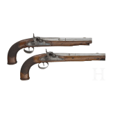 A pair of French percussion pistols, circa 1800