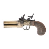 A Belgian double-barrelled boxlock pistol, Liege, circa 1800