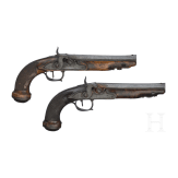 A pair of French percussion pistols, ca. 1810