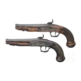 A pair of French percussion pistols, ca. 1810