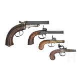 A small collection of pistols, probably Belgian, 1st half of the 19th century