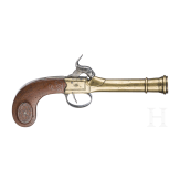 A Belgian percussion boxlock pistol, circa 1840