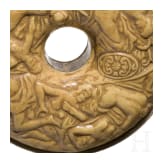 A powder flask, modern replica in the style of the 17th century