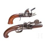 A flintlock powder tester and lighter, collector's items using old parts