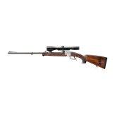 A single shot rifle system Rauchenwald with scope Schmidt und Bender