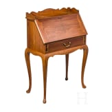 An elegant Pakistani secretary desk with ottoman, M. Hayat & Bros., 20th century