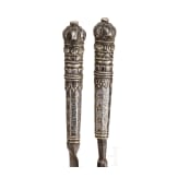 An Ottoman-Greek nielloed silver set of cutlery, circa 1700
