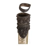 A large silver-mounted Greek yatagan set with corals, circa 1820