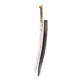 An Ottoman silver mounted and gold inlaid yatagan, dated 1805