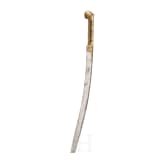 An Ottoman silver mounted and gold inlaid yatagan, dated 1805