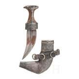 A Saudi Arabian silver-mounted djambia, 20th century