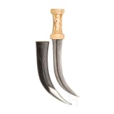 A signed Persian khanjar with walrus ivory handle, 18th century
