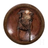 A painted Indian leather shield, circa 1800
