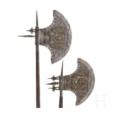A pair of Indian decorative battle axes, 20th century