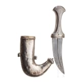 A small Indian silver-mounted jambya, 19th century