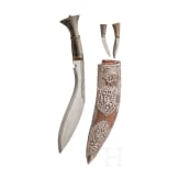 An Indian silver-mounted kukri knife, circa 1900