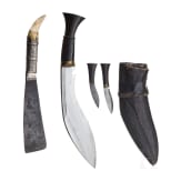 An Indian kukri and a Philippine silver-mounted bolo, 20th century