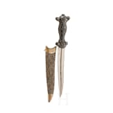 A North Indian dagger with a heavy black jade hilt, 20th century