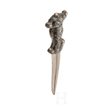 A North Indian dagger with a heavy black jade hilt, 20th century