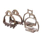 Two pairs of Indian stirrups, 19th century