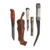 A Tibetan lothi, a Finnish puuko and an Arabic knife, circa 1900