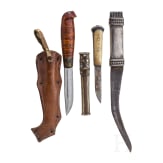A Tibetan lothi, a Finnish puuko and an Arabic knife, circa 1900