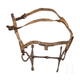 A chiselled Tibetan snaffle with silver and gold inlays, 18th century