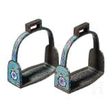 A pair of Chinese stirrups, Qing Dynasty