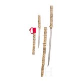A Japanese bone tachi and bone tanto, Meiji period, circa 1900