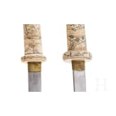 A Japanese bone tachi and bone tanto, Meiji period, circa 1900