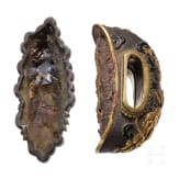 A Japanese kurigata and a single menuki, late Edo period