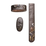 A Japanese kozuka handle and fuchi kashira, Edo period