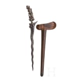 An Indonesian keris with silver handle, Bali, circa 1900