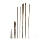 Two Kenyan lion spears of the Massai tribe and individual parts