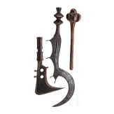 A Congolese sword of the Ngala people and sickle knife of the Mangbetu people