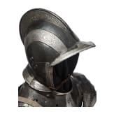 A South German black and white half armour with etched bands for a man-at-arms, circa 1560