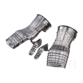 A pair of iron Maximilian gauntlets, circa 1530