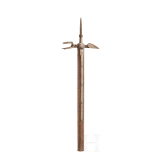 A collector's replica of a war hammer in the style of the 15th century