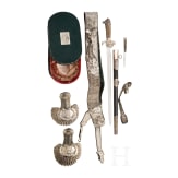 An Austro-Hungarian hunting hanger, bandolier and epaulettes worn by a count's high-ranking forestry official, circa 1910