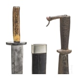 A hunting knife and a billhook, Austrian and German, 19th and 20th century