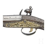 Silbermontierte Steinschlosspistole, franz&ouml;sische Fertigung f&uuml;r den nordafrikanischen Markt, um 1800