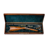 Luxus-Perkussionsb&uuml;chse f&uuml;r Jagd und Scheibenschie&szlig;en, im Kasten, Schneevoight in Lahr, um 1850