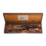 Perkussionsdoppelb&uuml;chse im Kasten, John Dickson & Son, Edinburgh, um 1850