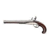 Silbermontierte Steinschlosspistole, Johann Jacob Kucheneuter in Steinweg bei Regensburg, um 1755/60